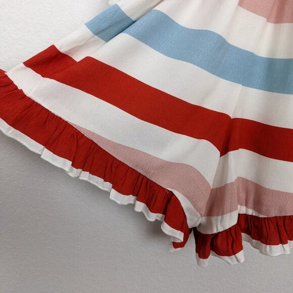 Lovers & Friends Malia Striped Cold Shoulder Ruffle Romper Size M - Picture 5 of 7